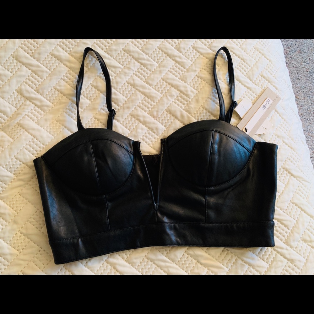 Faux leather bustier top size M